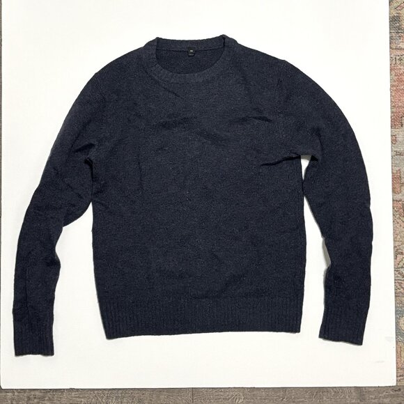MUJI Men's XS Blue Marbled Wool Crewneck Sweater Japanese Minimalist - Picture 1 of 7